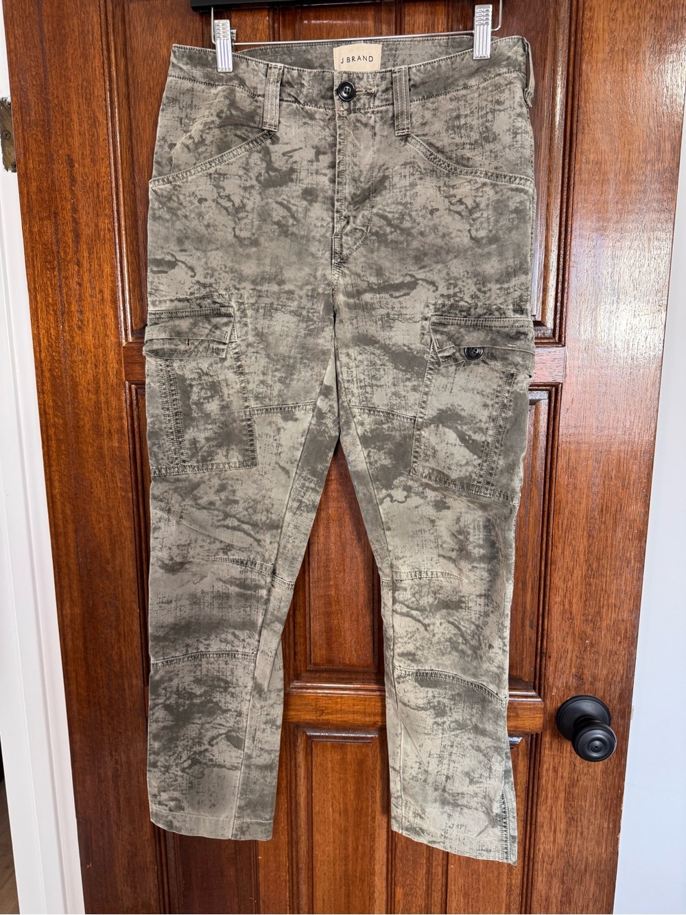 J Brand Olive-Tone Washed Cargo Ankle Pants